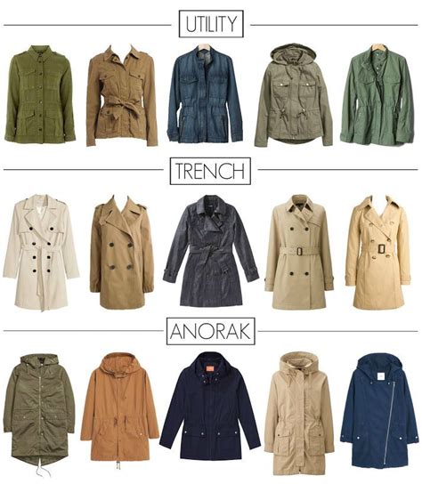 types of trench coats